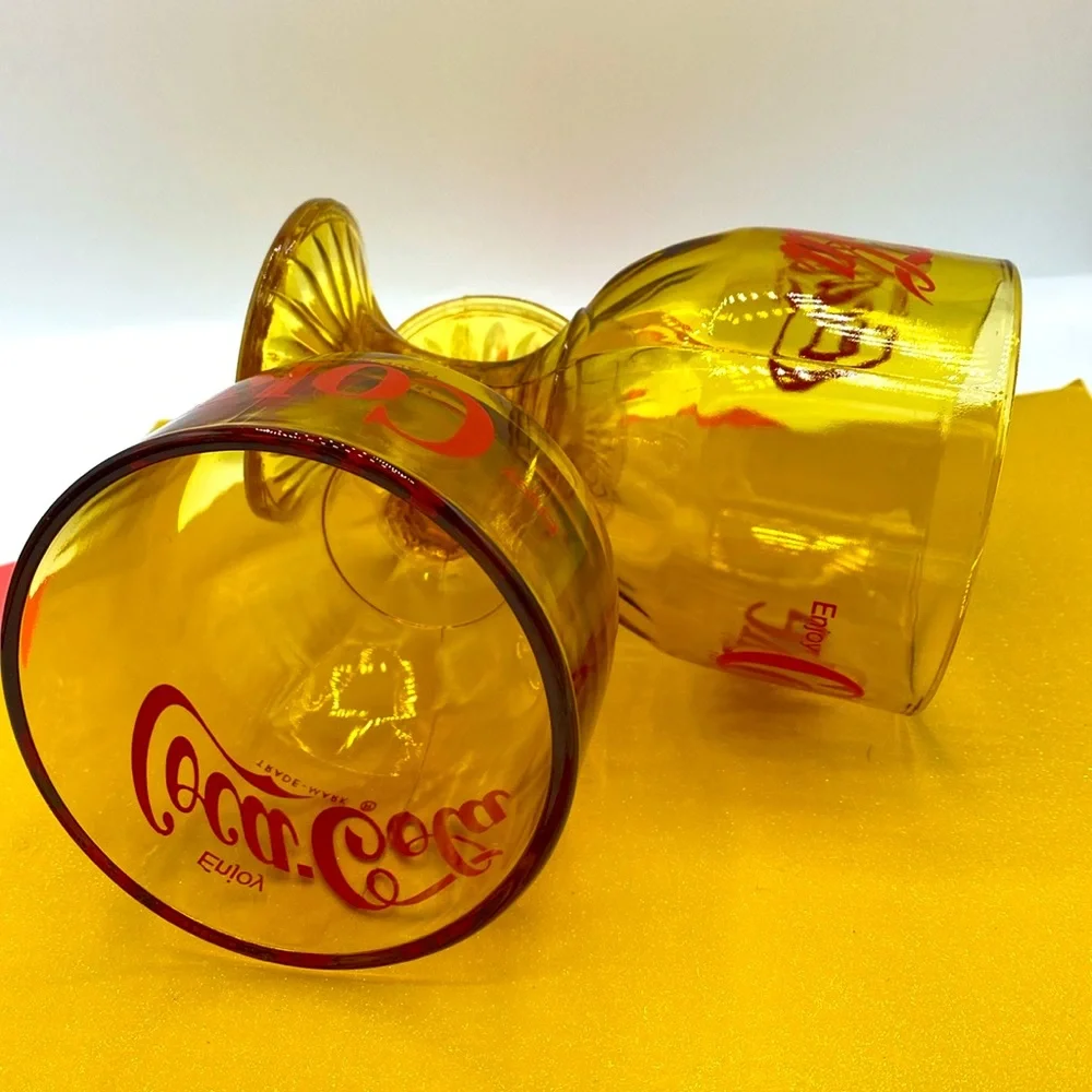 Vintage 1970 “Enjoy Coca-Cola” Amber Glass With Red Lettering